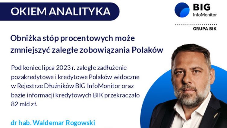 Okiem analityka – Obniżka stóp procentowych może zmniejszyć zaległe zobowiązania Polaków